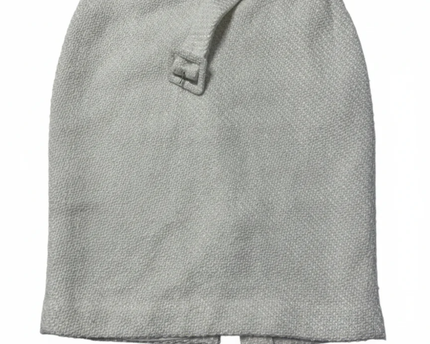 DKNY White Tweed Belted Pencil Skirt