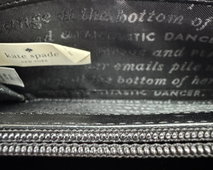 Kate Spade White and Black Butterfly Print Zip-around Wallet
