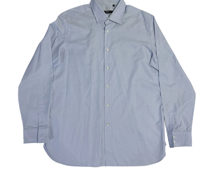 BOSS Light Blue Striped Long Sleeve Shirt