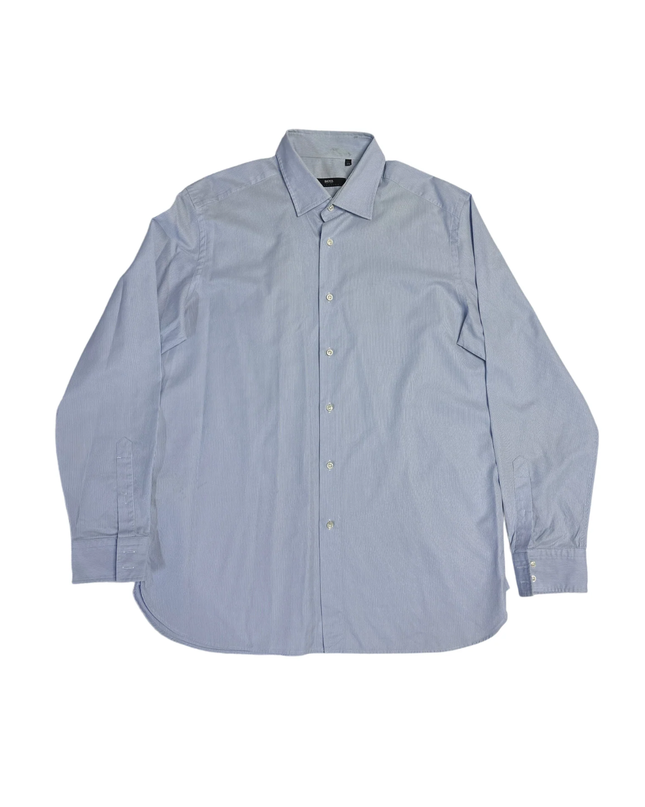 BOSS Light Blue Striped Long Sleeve Shirt