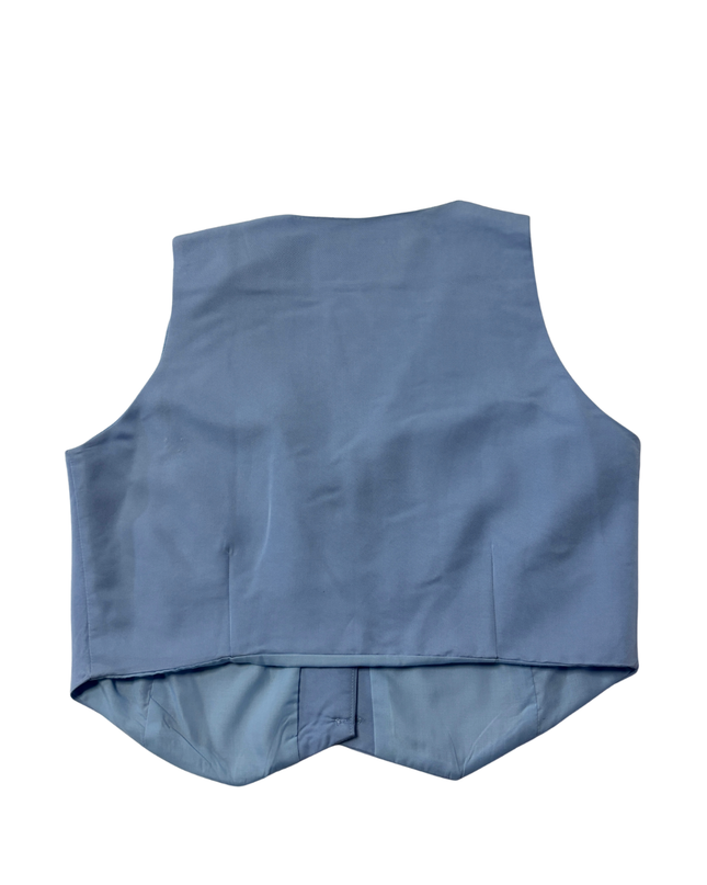 Pull & Bear Light Blue Tailored Button-Up Vest