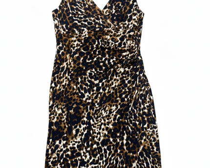 Lauren Ralph Lauren Leopard Print Sleeveless Ruched Dress