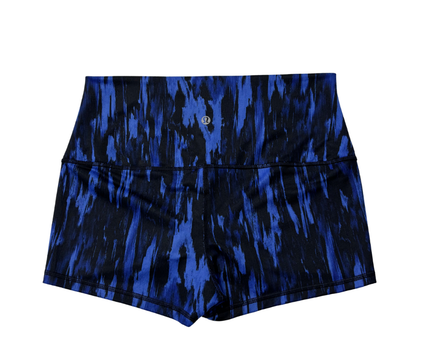 Lululemon Athletica Blue Abstract High-Rise Performance Shorts