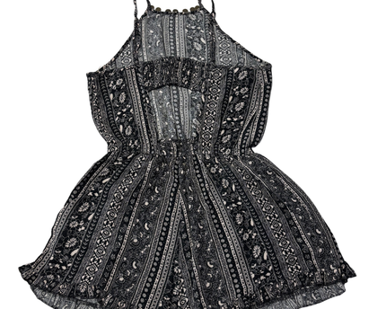 American Eagle Black and White Geometric Print Romper