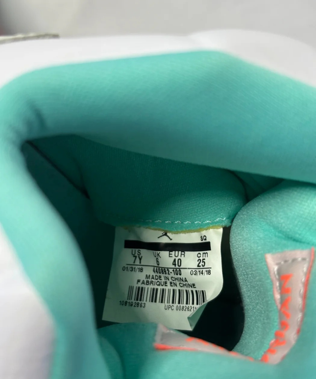 Jordan White/Teal/Orange Air Jordan 5 Retro GS Sneakers