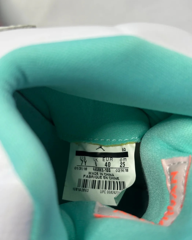 Jordan White/Teal/Orange Air Jordan 5 Retro GS Sneakers