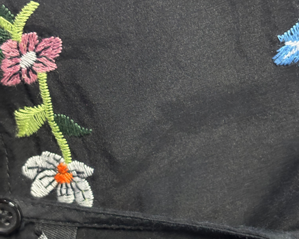 Zara Woman Black Floral Embroidered Mini Dress