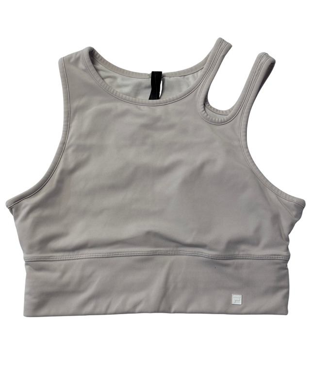 FILA Mauve Asymmetric Cut-Out High-Neck Sports Top