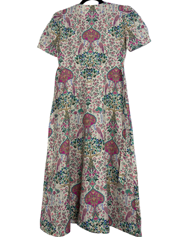 Sandro Multicolor Printed Linen-Blend Midi Dress