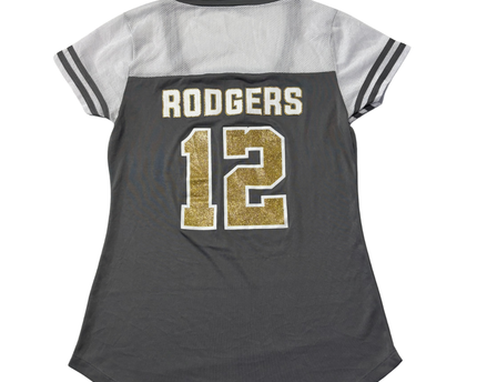 NFL Team Apparel Gray Green Bay Packers Aaron Rodgers #12 Women's Jersey