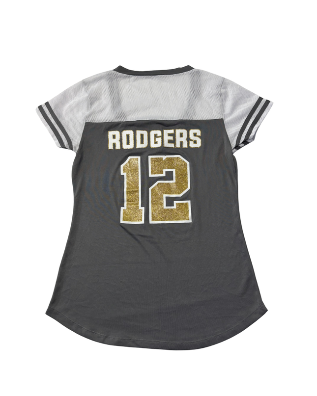 NFL Team Apparel Gray Green Bay Packers Aaron Rodgers #12 Women's Jersey