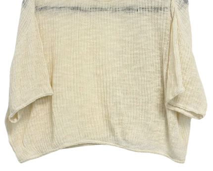 Massimo Dutti Cream Cropped Knit Boxy Blouse