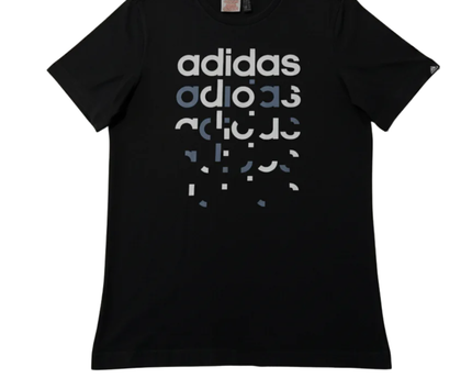 Adidas Black Deconstructed Graphic Logo Tee