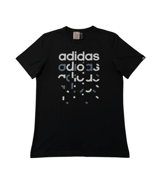 Adidas Black Deconstructed Graphic Logo Tee
