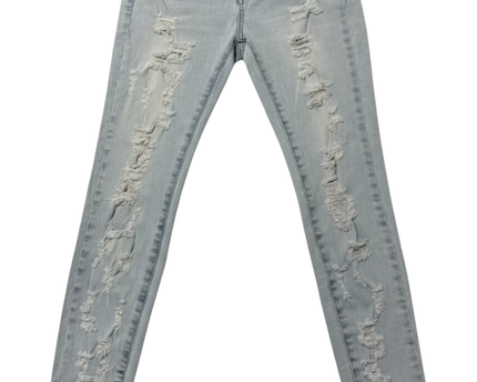Pull&Bear Light Blue Distressed Ripped Skinny Jeans