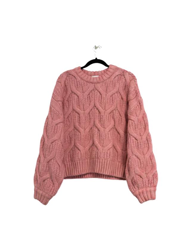 Jennyfer Pink Chunky Cable Knit Oversized Sweater