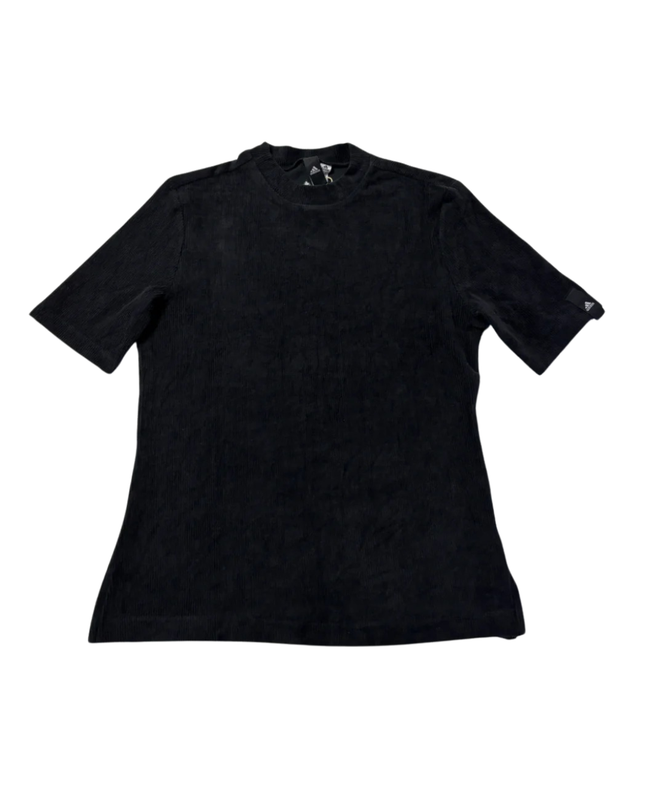 Adidas Black Corduroy-Textured Short Sleeve T-Shirt W/Tags