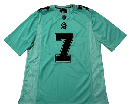 Sinners Attire Aqua Embroidered Number 7 Streetwear Jersey