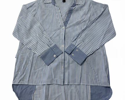 Forever 21 Contemporary Blue and White Striped Oversized Shirt