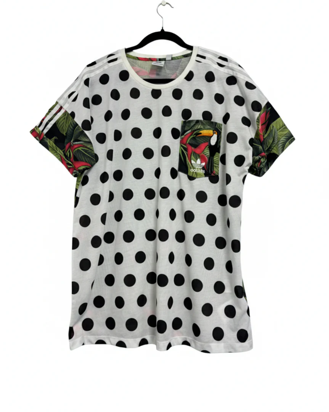 Adidas Multicolor Polka Dot & Tropical Toucan T-Shirt W/Tags