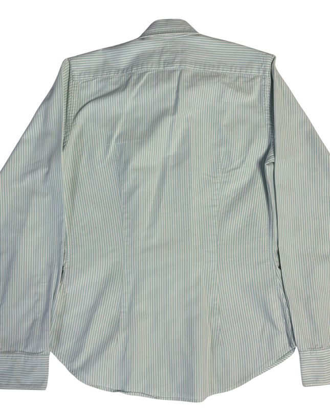 Ralph Lauren Light Blue/White Striped Slim Fit Button-Down Shirt