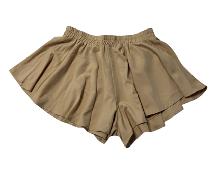 PrettyLittleThing Beige Flared High-Waist Shorts