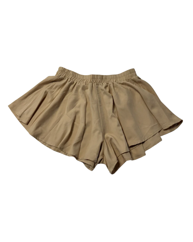 PrettyLittleThing Beige Flared High-Waist Shorts