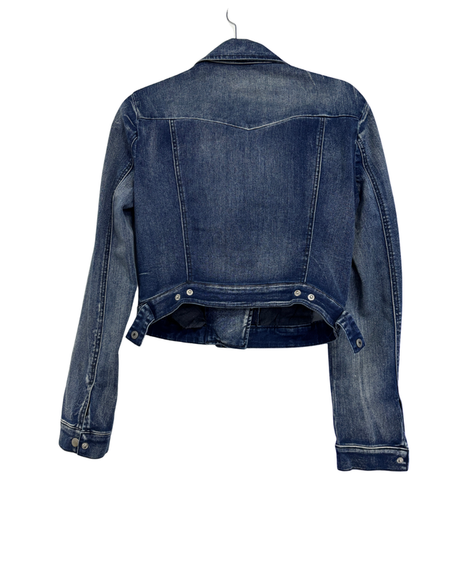 Bebe Blue Denim Moto Biker Jacket