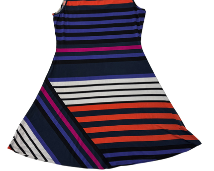 Calvin Klein Multi-color Striped A-Line Sleeveless Dress