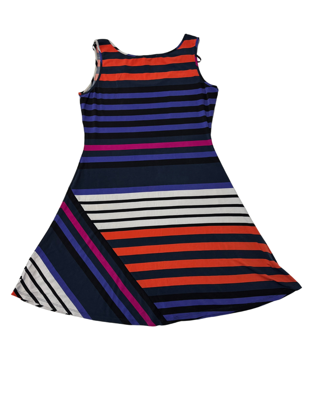 Calvin Klein Multi-color Striped A-Line Sleeveless Dress