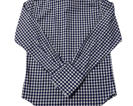 T.M.Lewin Blue Gingham Slim Fit Non-Iron Cotton Shirt