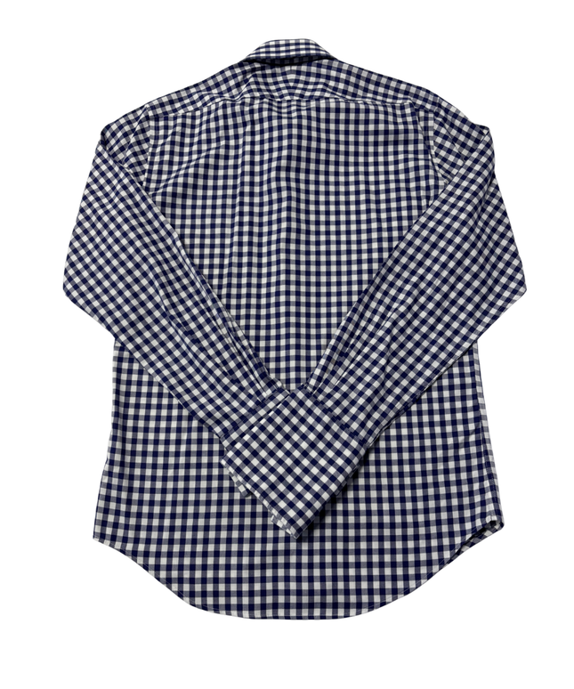 T.M.Lewin Blue Gingham Slim Fit Non-Iron Cotton Shirt