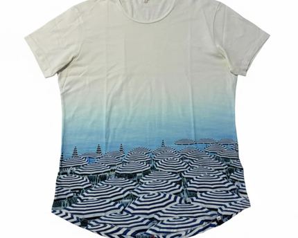 Orlebar Brown White/Blue Photographic Beach Umbrella T-Shirt