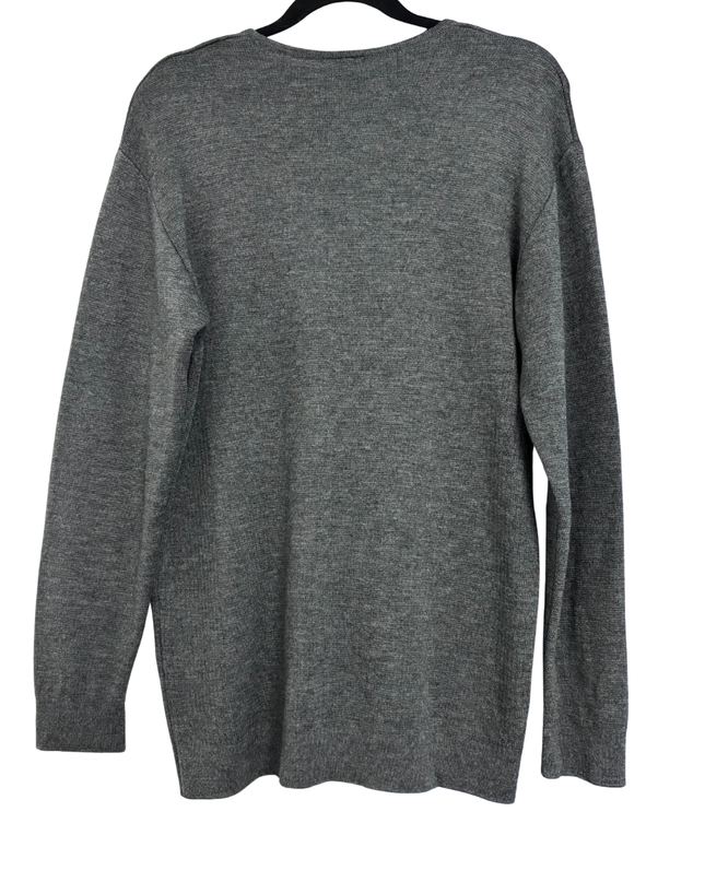 Lacoste Classic Grey V-Neck Knit Sweater
