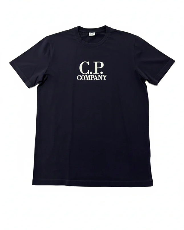 C.P. Company Navy Blue Graphic Logo T-Shirt