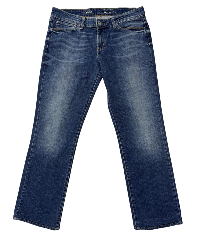 Levi's Blue Demi Curve Straight Leg Jeans