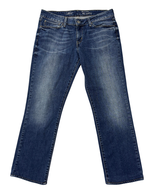 Levi's Blue Demi Curve Straight Leg Jeans