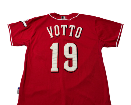 Majestic Red Cincinnati Reds Joey Votto #19 Authentic Baseball Jersey