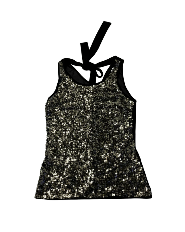 MNG Collection Black Sequin Halter Top W/TAG