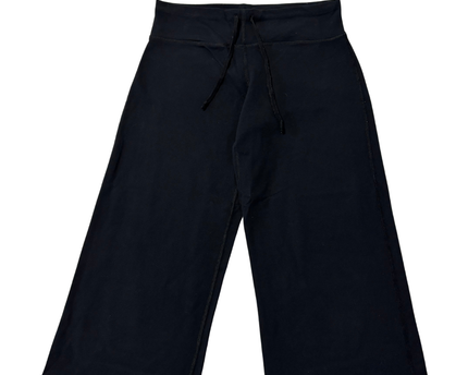 Lululemon Black Wide-Leg Cropped Drawstring Pants
