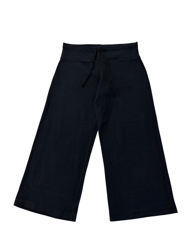 Lululemon Black Wide-Leg Cropped Drawstring Pants