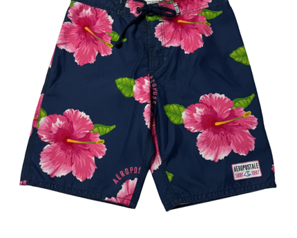 Aeropostale Navy/Pink Floral Print Board Shorts