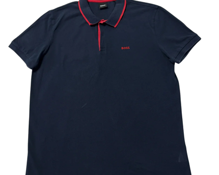 BOSS Navy Blue Short Sleeve Polo Shirt