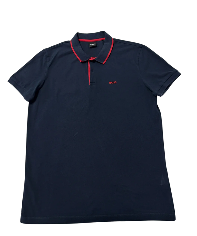 BOSS Navy Blue Short Sleeve Polo Shirt