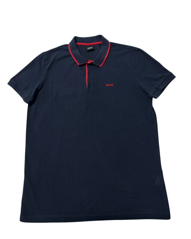 BOSS Navy Blue Short Sleeve Polo Shirt