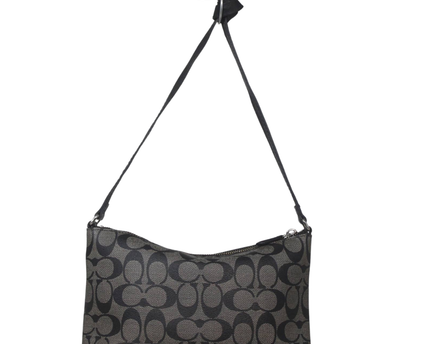 Coach Signature Grey/Black Monogram Shoulder Bag