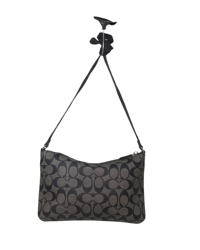 Coach Signature Grey/Black Monogram Shoulder Bag