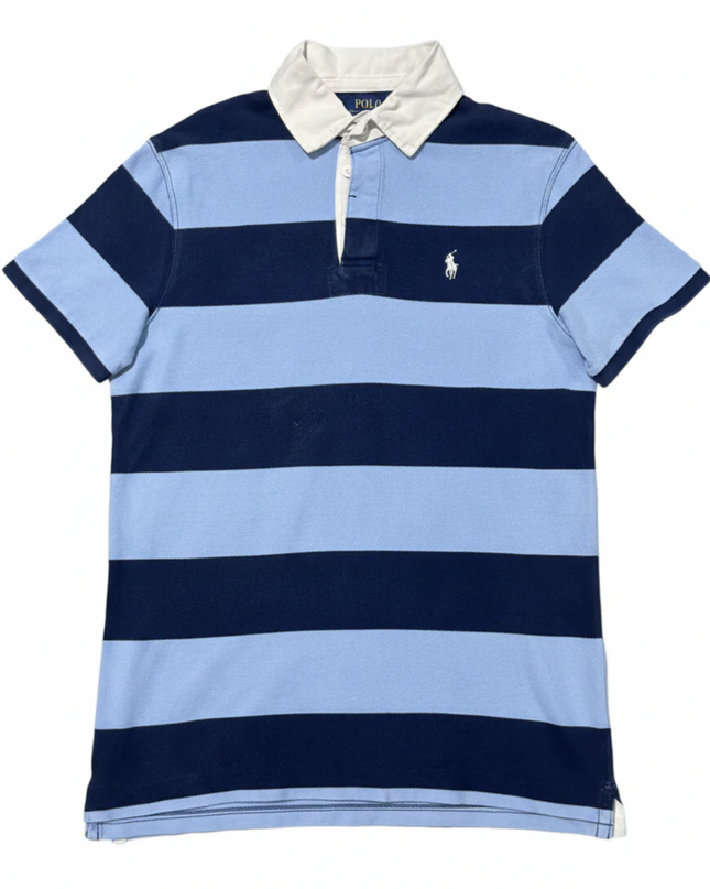 Polo Ralph Lauren Blue Striped Custom Slim Fit Polo Shirt
