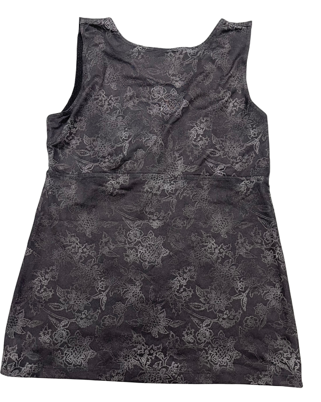 Patagonia Grey Floral Scoop Neck Active Tank Top
