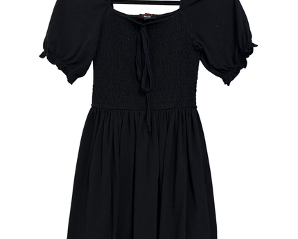 Don't Call Me Jennyfer Black Smocked Puff Sleeve Mini Dress